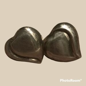 Vintage sterling silver heart earrings